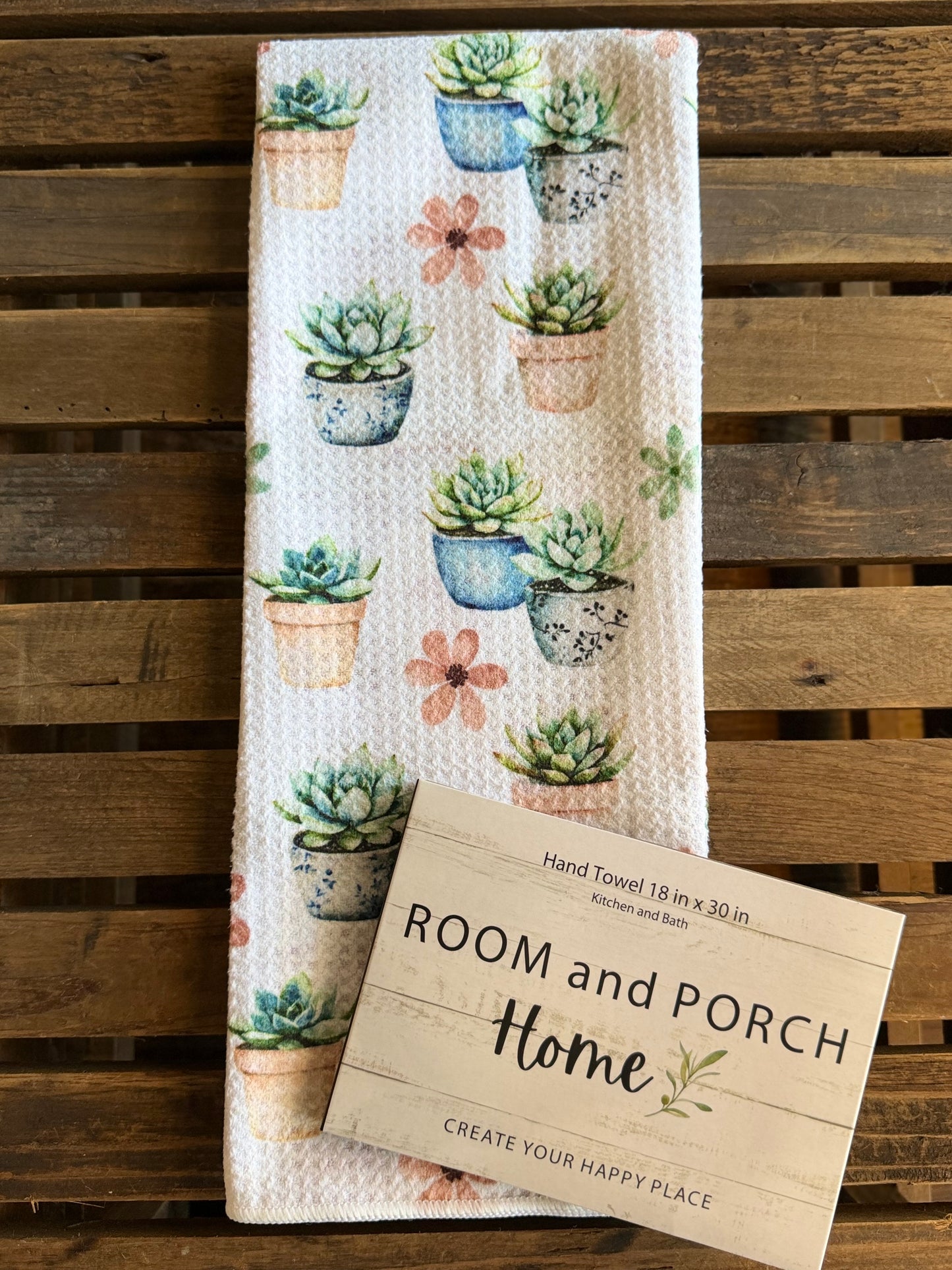 Succulent Garden - Double Sided - Hand Towel