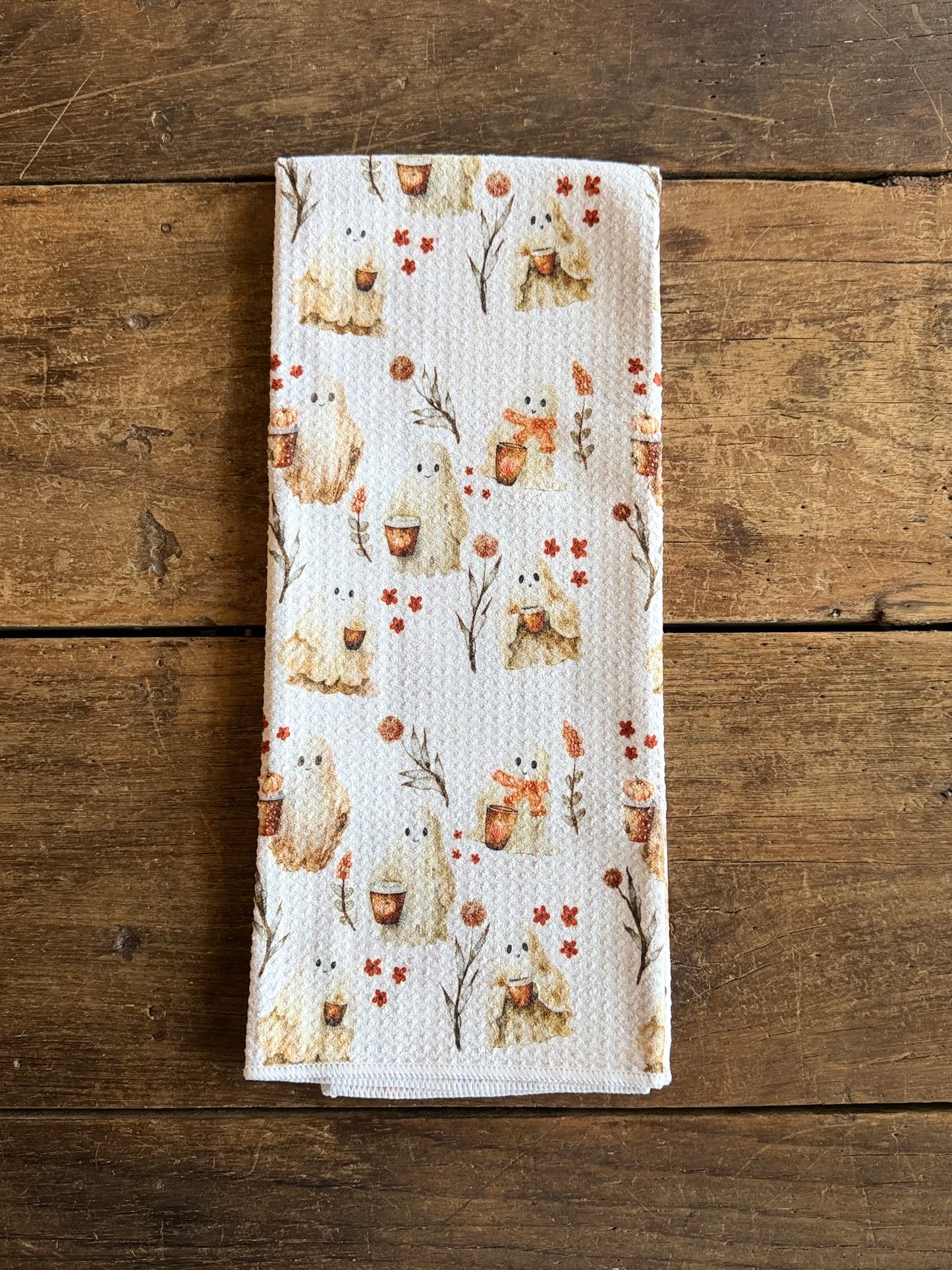 Coffee Ghosts - Double Sided - Hand Towel