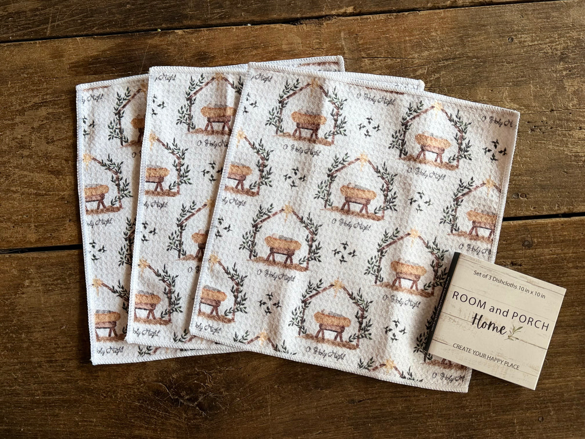 O' Holy Night - 2 Sided - Set of 3 Dishcloths