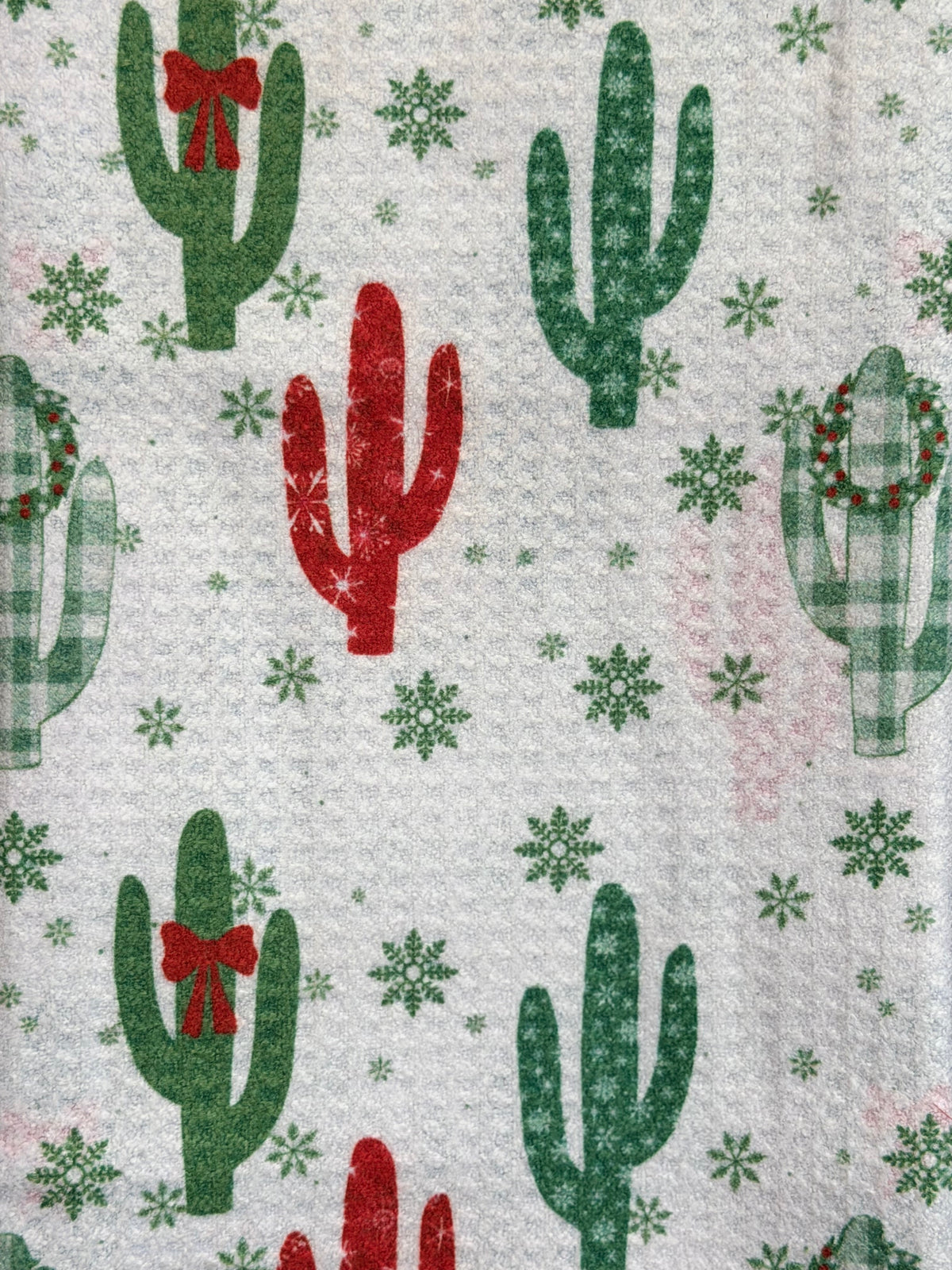 Festive Cactus - Double Sided - Hand Towel