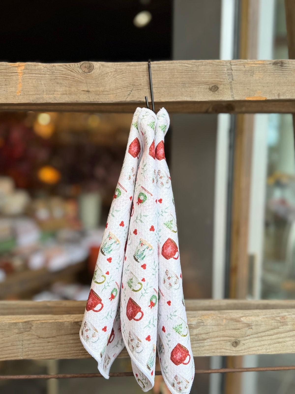 Christmas Mugs - 2 sided - Set of 3 Dishcloths - Room and Porch 