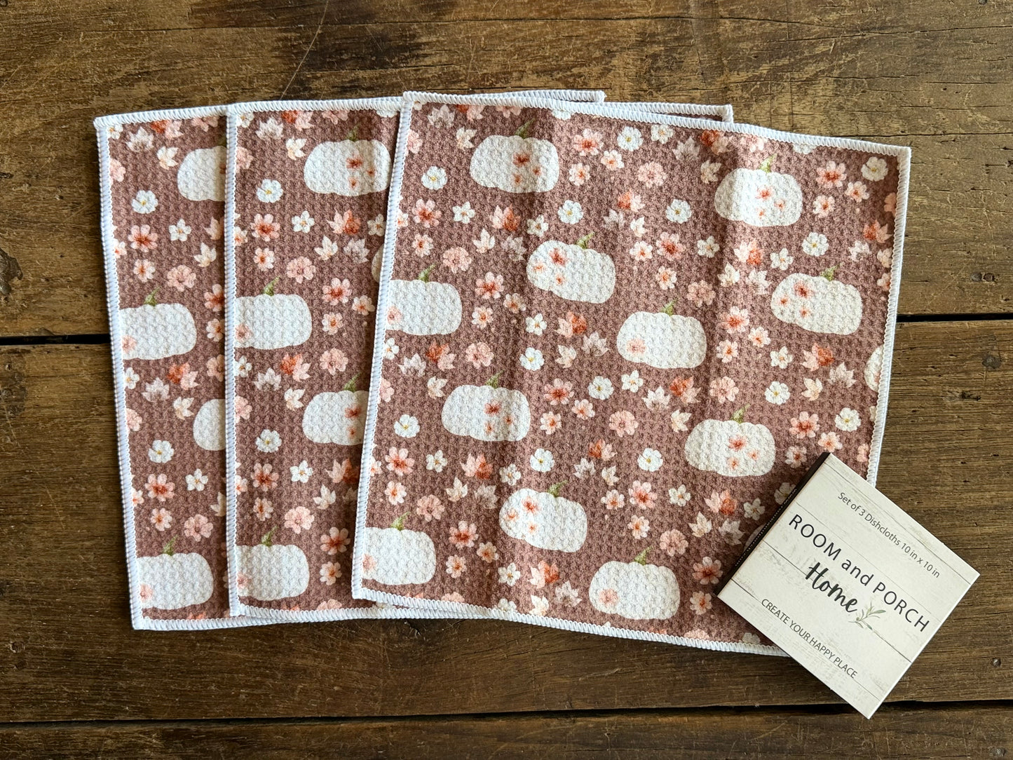 Prairie Pumpkin Truffle - 2 Sided - Set of 3 Dishcloths