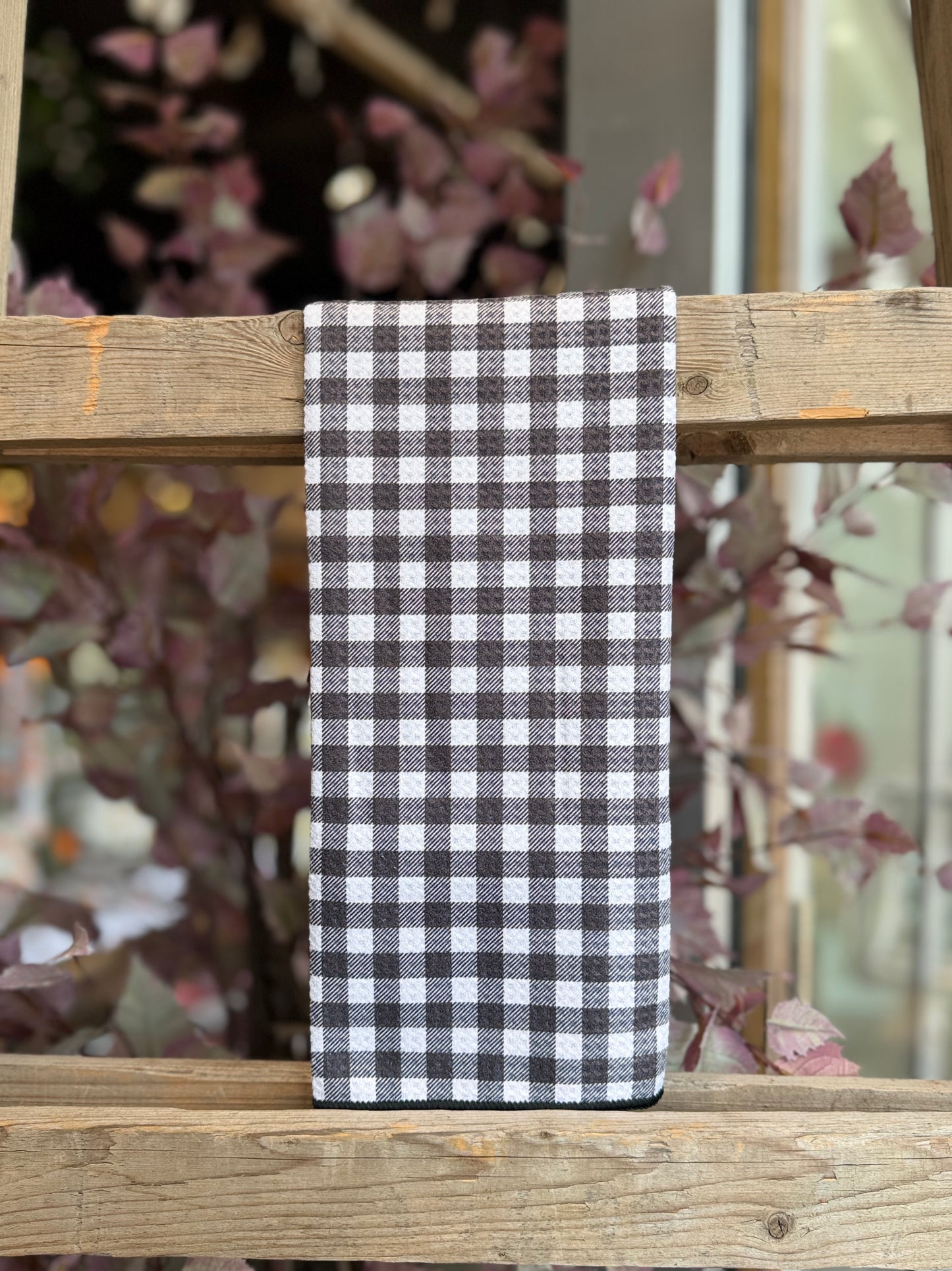 Black Gingham - Double Sided - Hand Towel