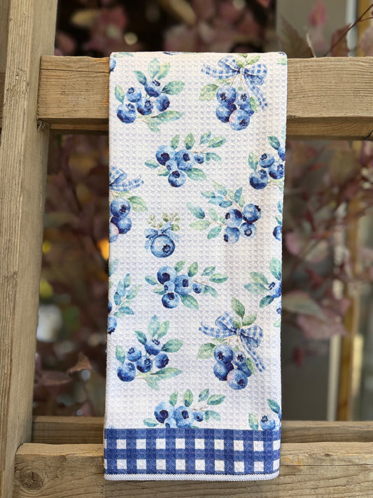 Blueberries - Double Sided - Hand Towel