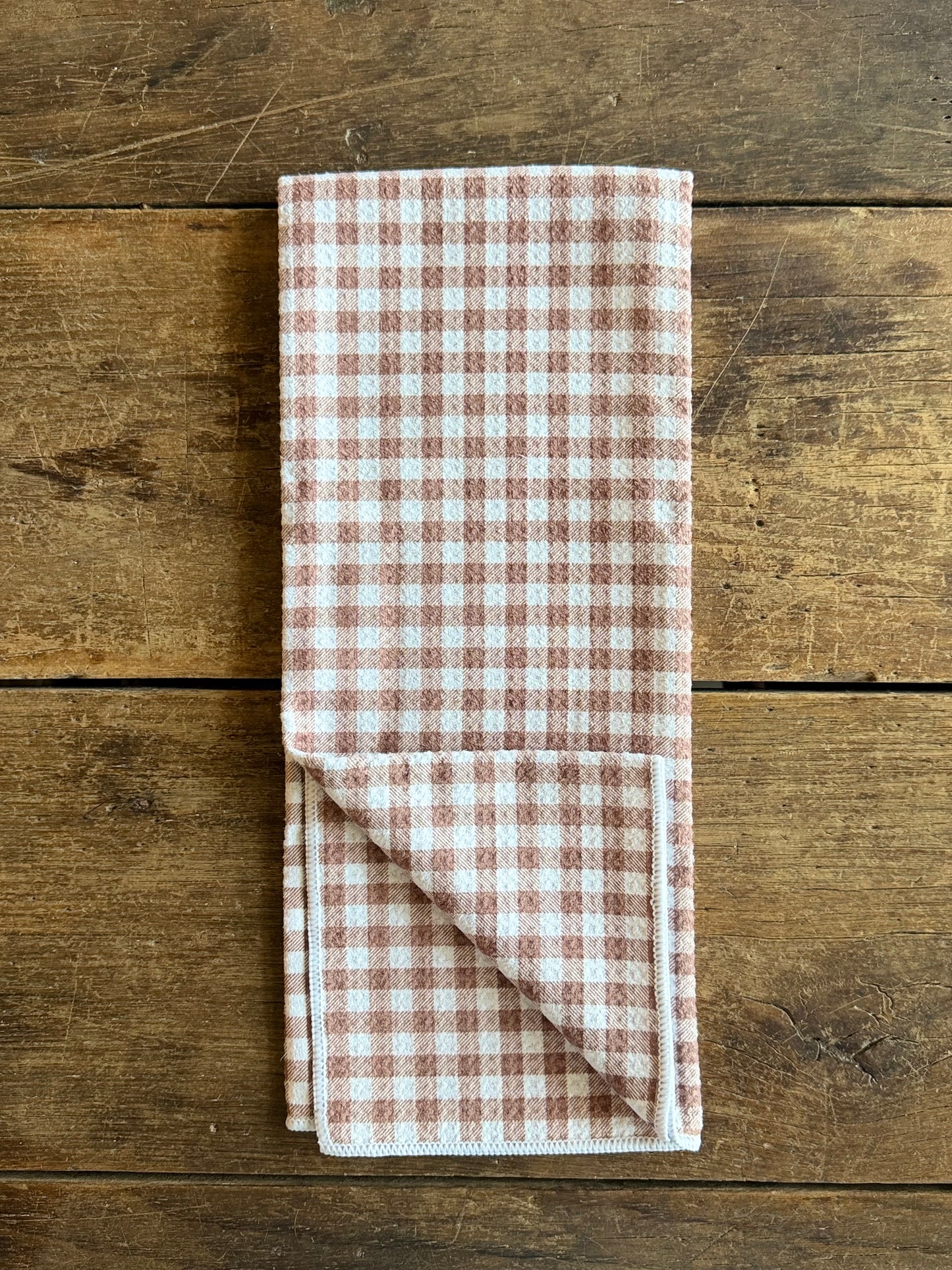 Harvest Truffle Gingham- Double Sided - Hand Towel