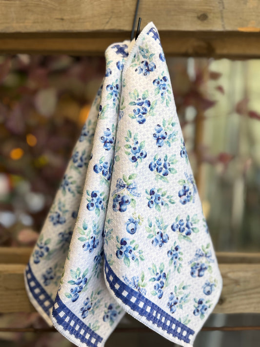 Blueberries - 2 sided - Set of 3 Dishcloths