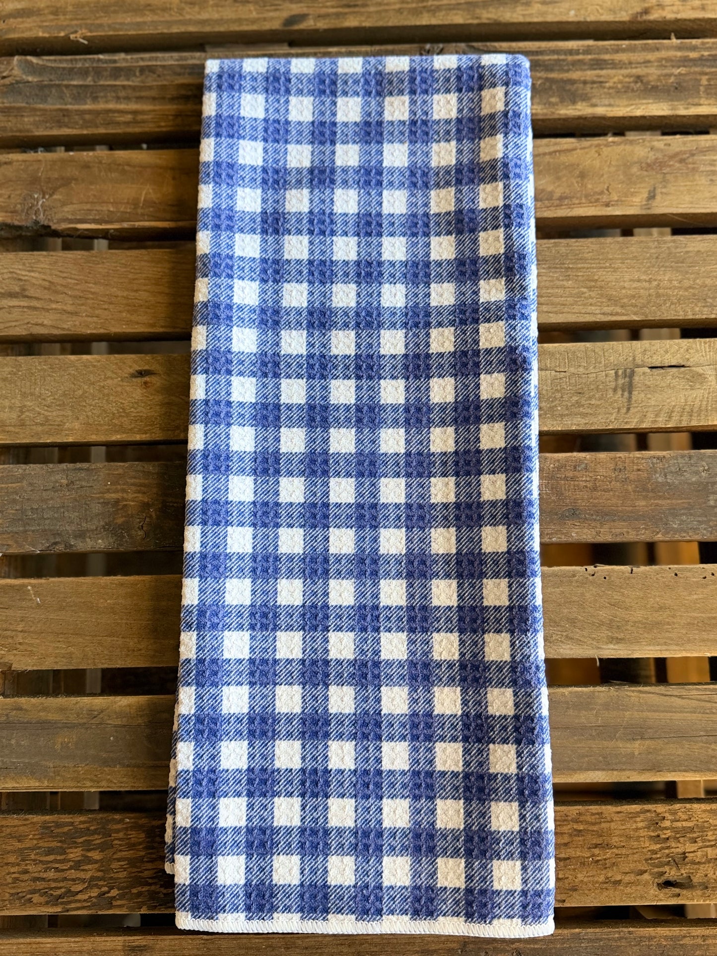 Blueberry Gingham - Double Sided - Hand Towel - Room and Porch 