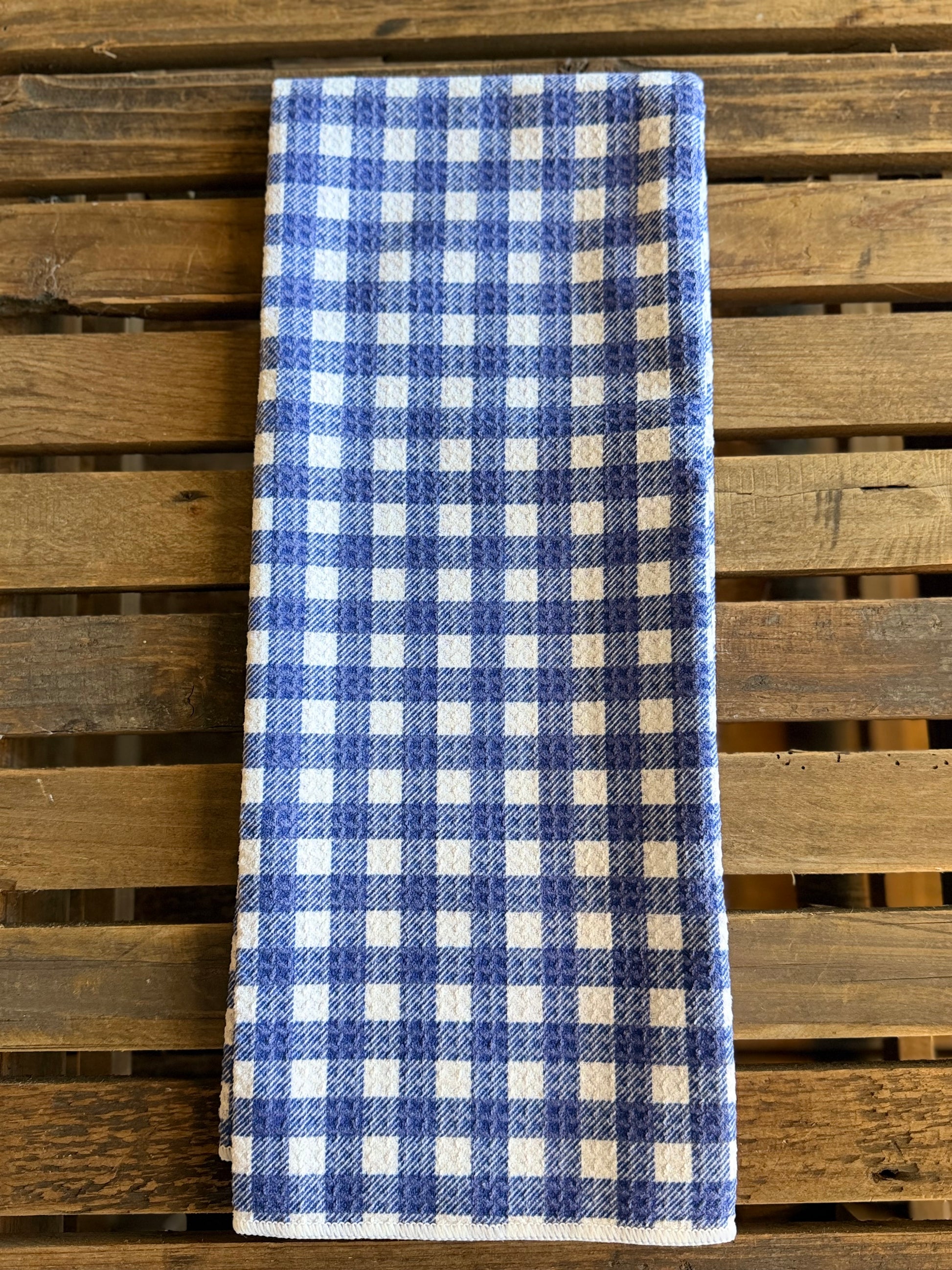 Blueberry Gingham - Double Sided - Hand Towel - Room and Porch 