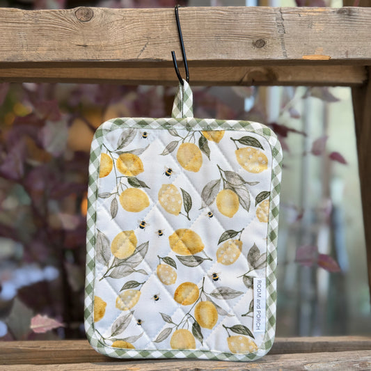 Lemons & Bees Pocket Oven Mitt