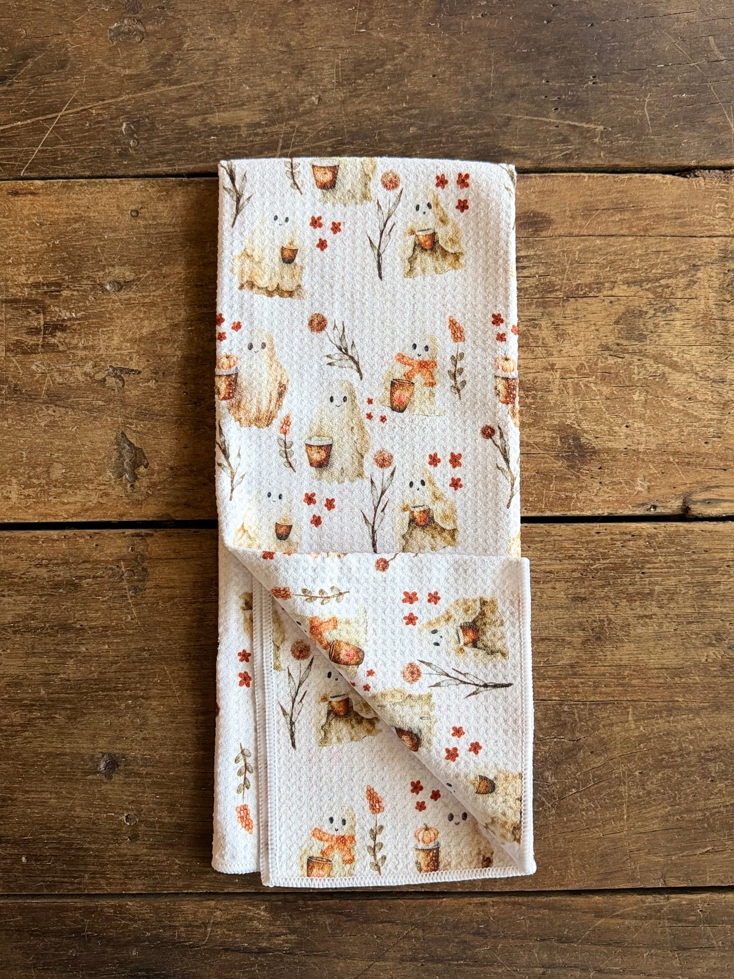 Coffee Ghosts - Double Sided - Hand Towel