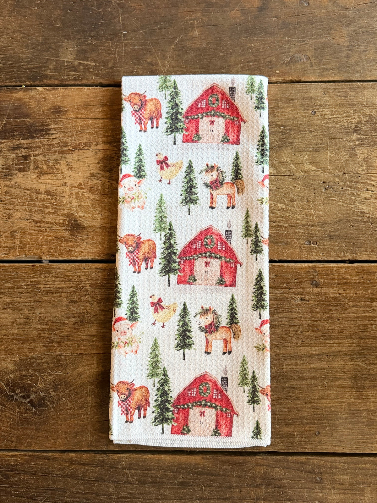 Mable's Christmas Barn - Double Sided - Hand Towel