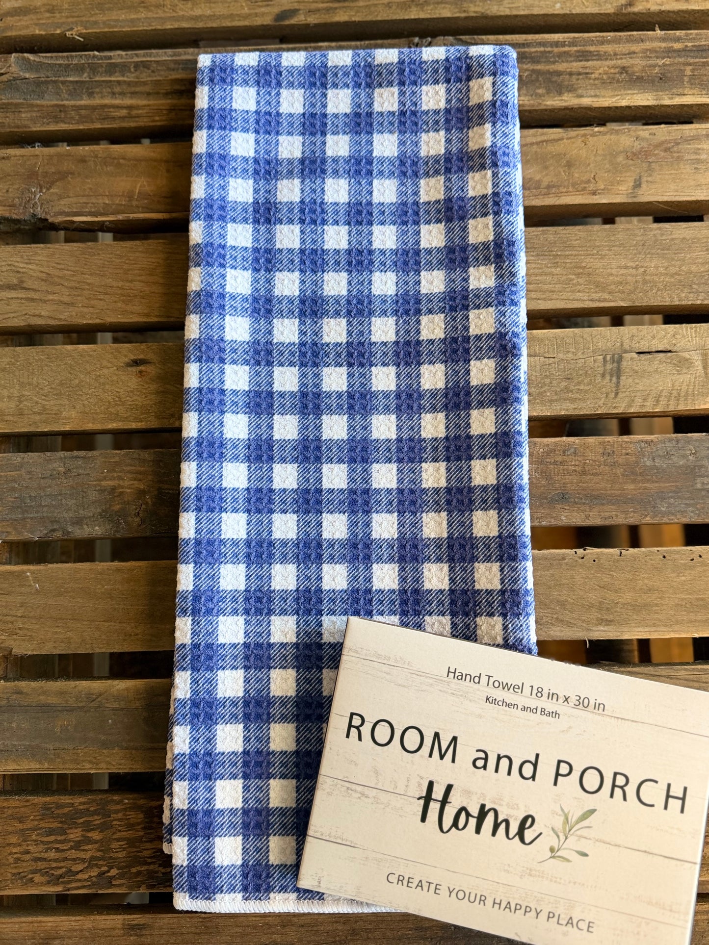 Blueberry Gingham - Double Sided - Hand Towel - Room and Porch 