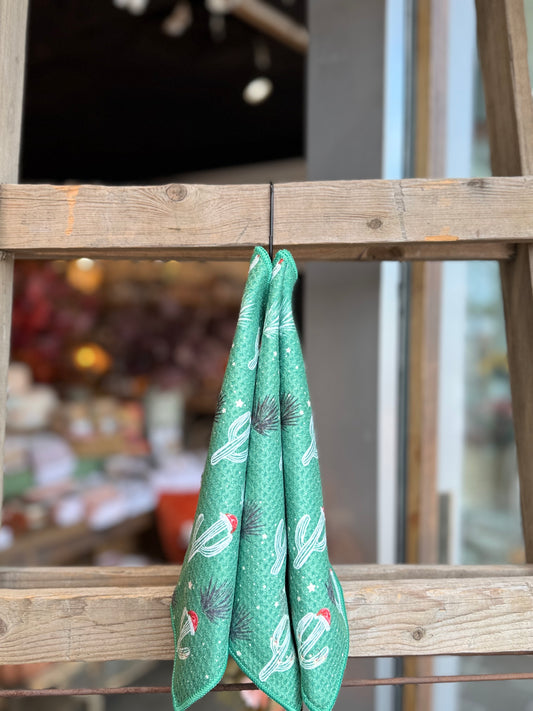 Christmas Cactus - 2 sided - Set of 3 Dishcloths
