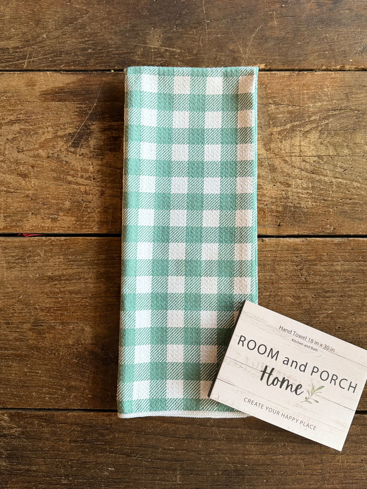 Blue Spruce Gingham - Double Sided - Hand Towel - Room and Porch 