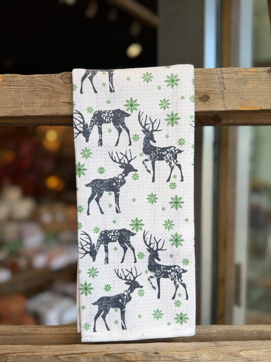 Winter Deer - Double Sided - Hand Towel