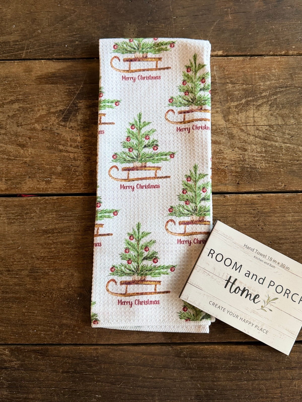 Vintage Merry Christmas - Double Sided - Hand Towel