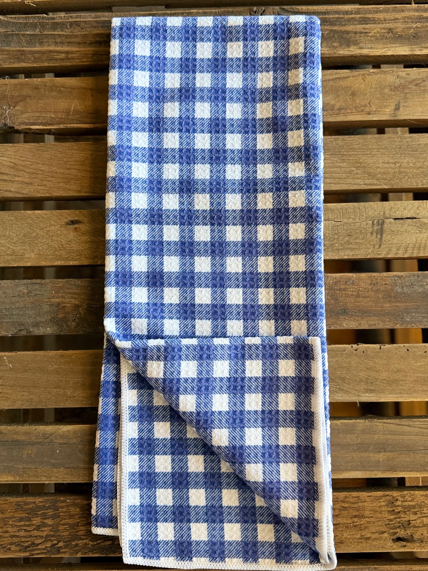 Blueberry Gingham - Double Sided - Hand Towel - Room and Porch 