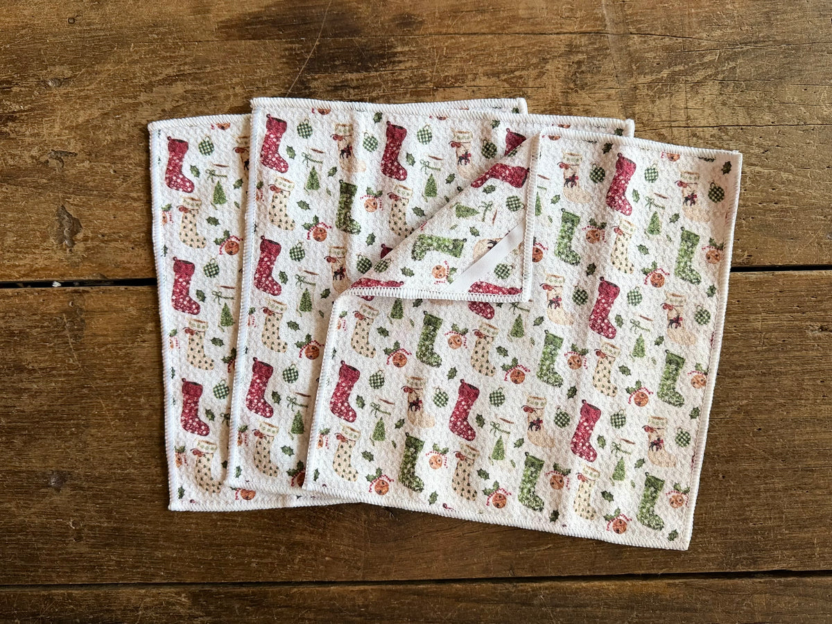Heirloom Stockings - 2 Sided - Set of 3 Dishcloths