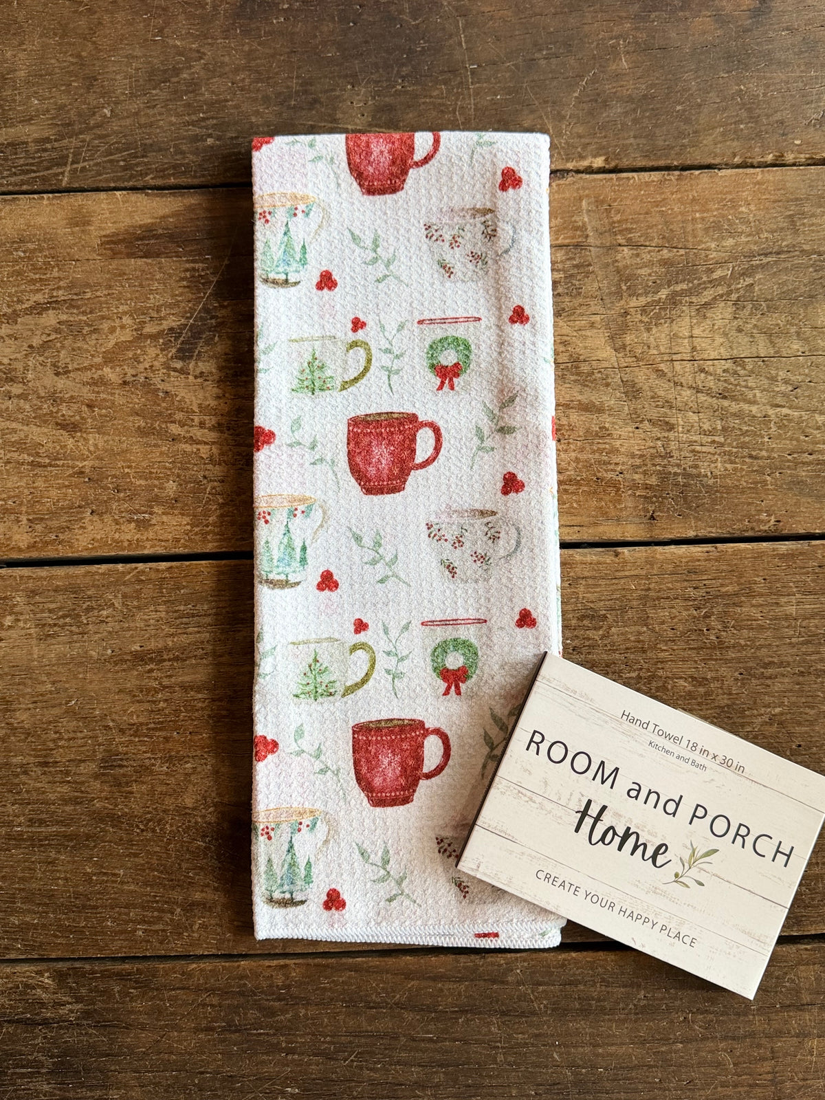 Christmas Mugs - Double Sided - Hand Towel - Room and Porch 