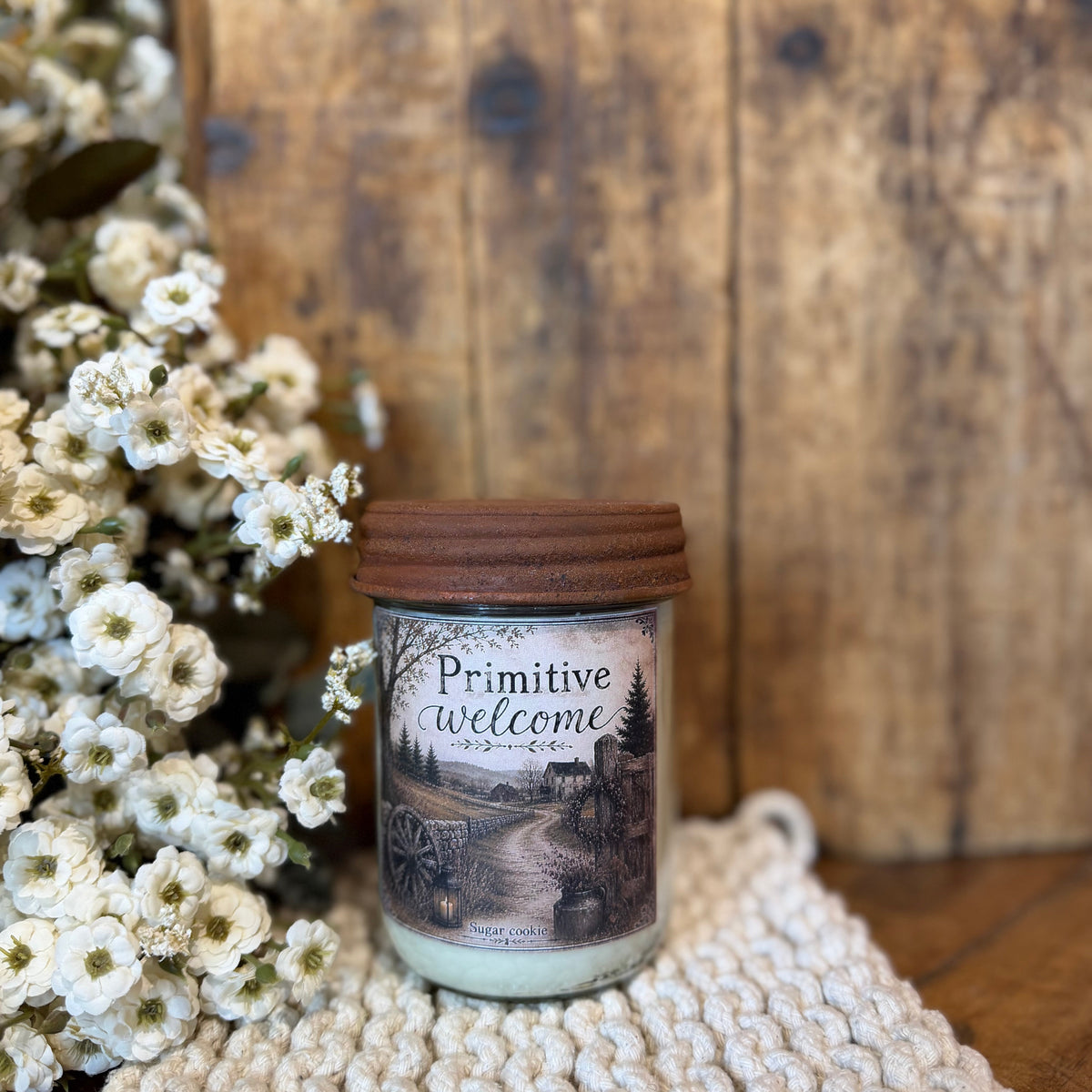 Primitive Welcome Candle