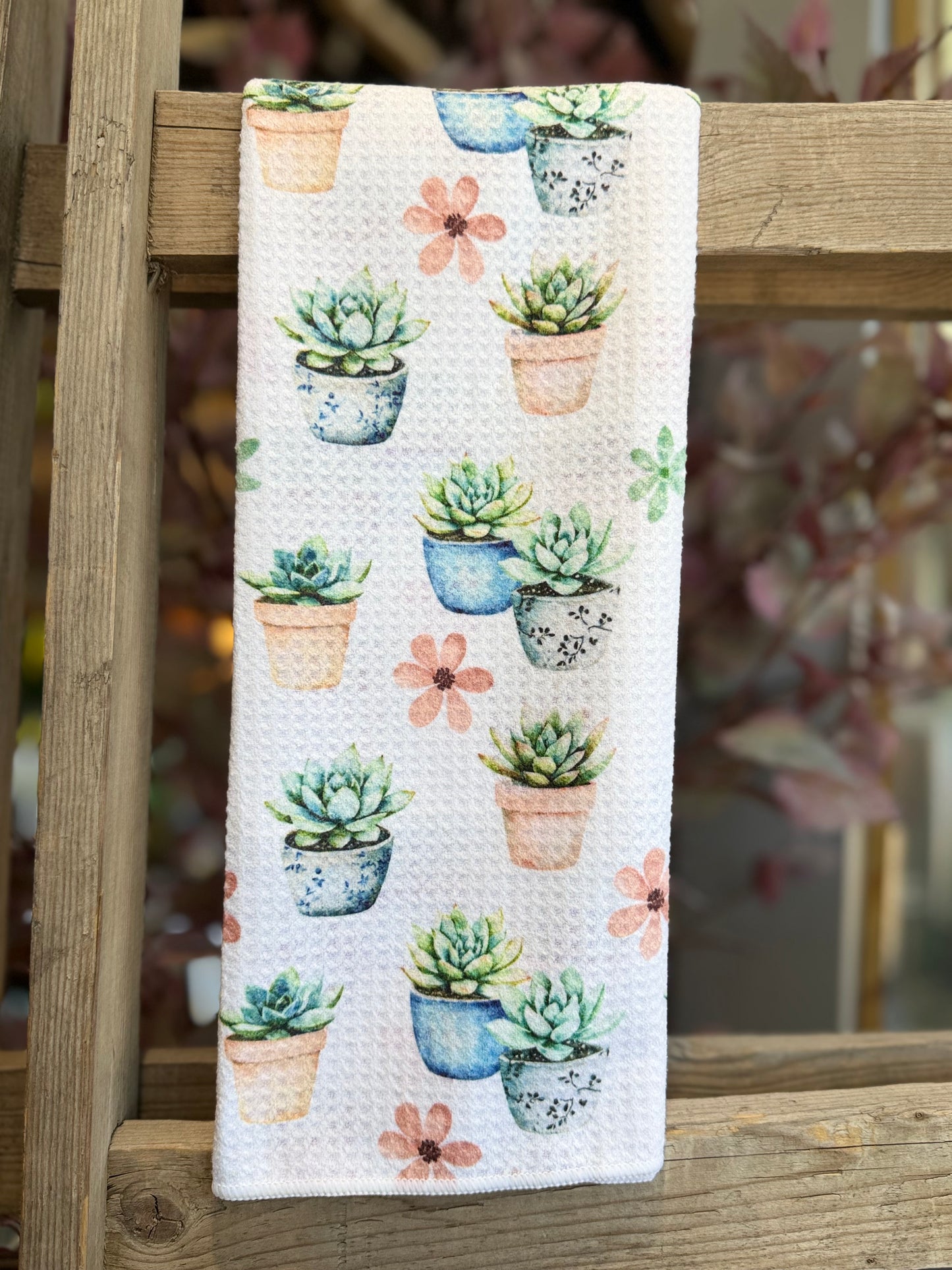Succulent Garden - Double Sided - Hand Towel