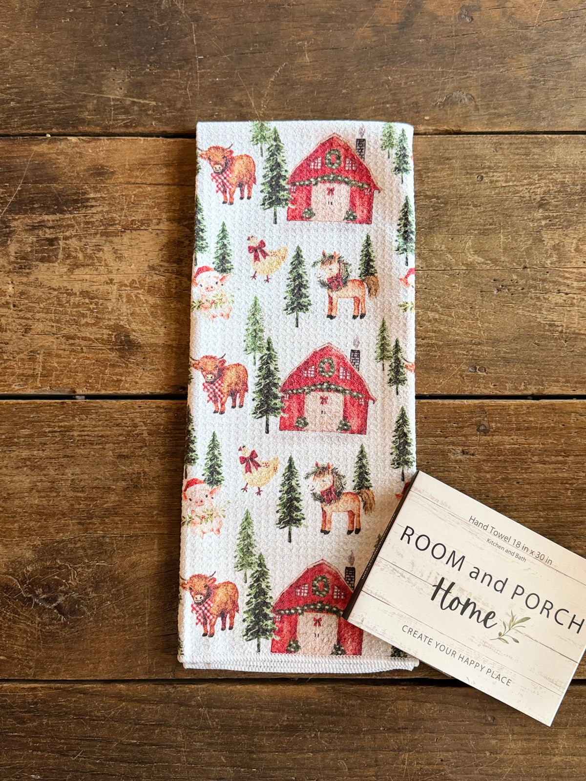 Mable's Christmas Barn - Double Sided - Hand Towel