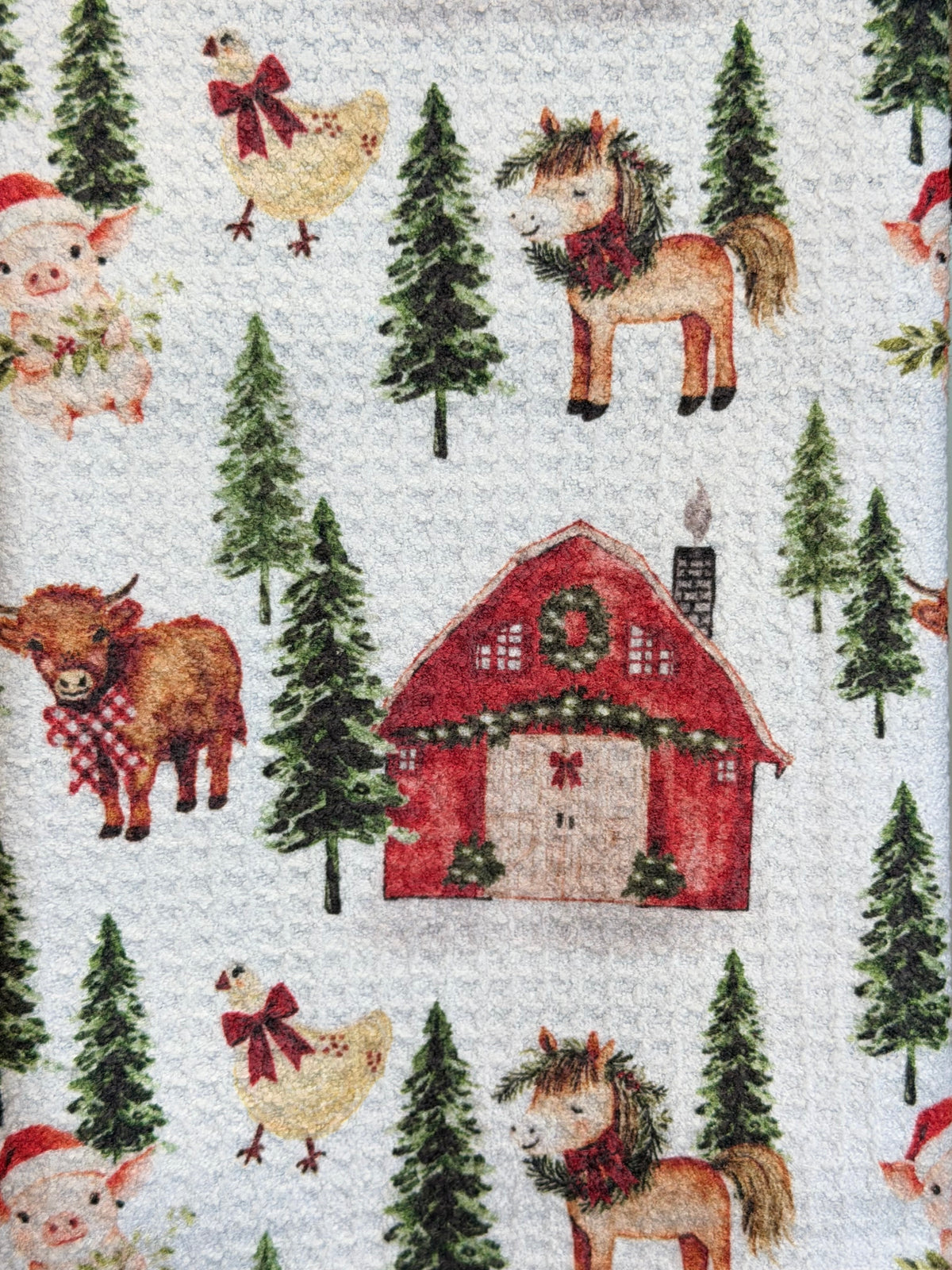 Mable's Christmas Barn - Double Sided - Hand Towel
