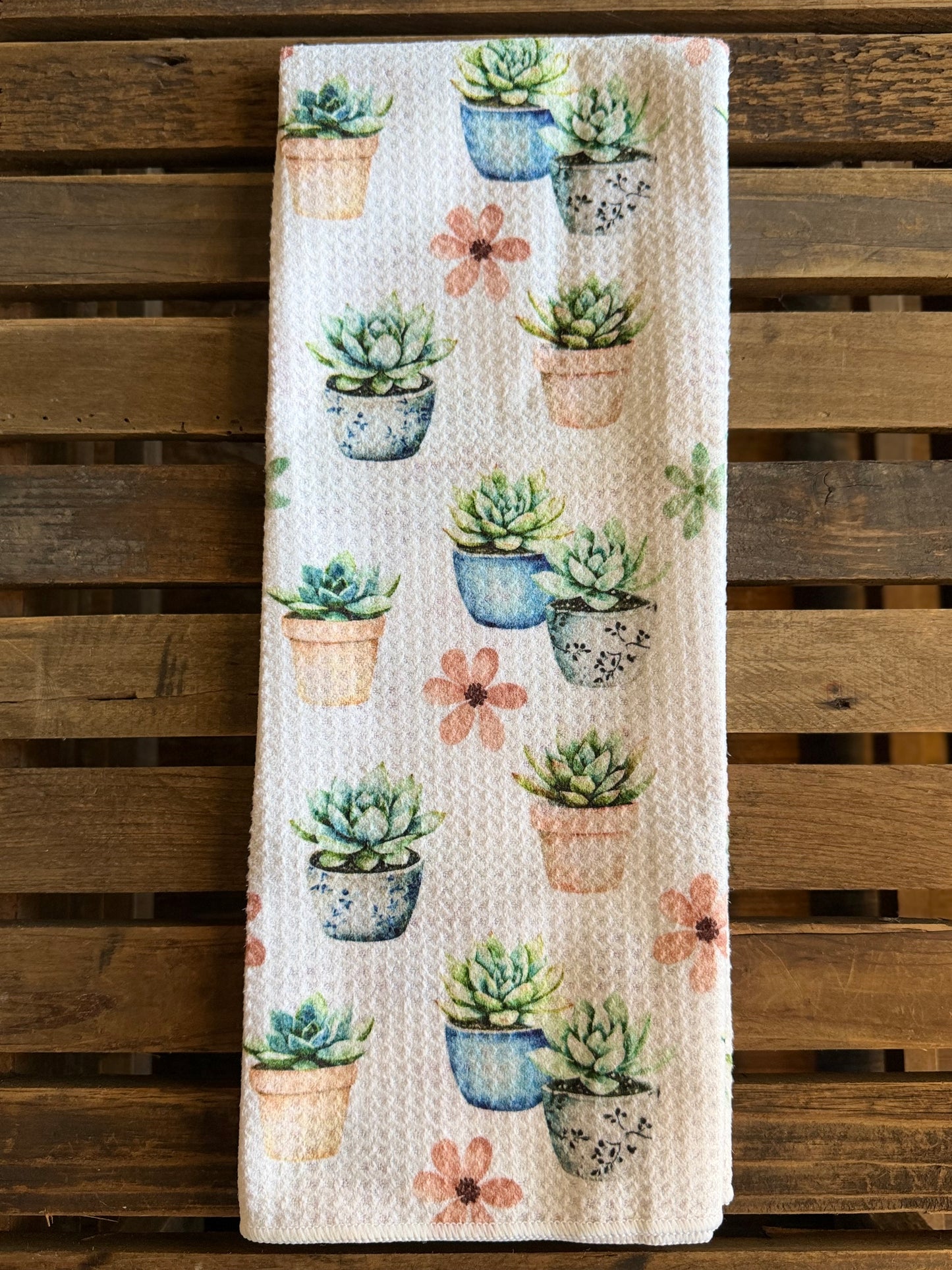 Succulent Garden - Double Sided - Hand Towel