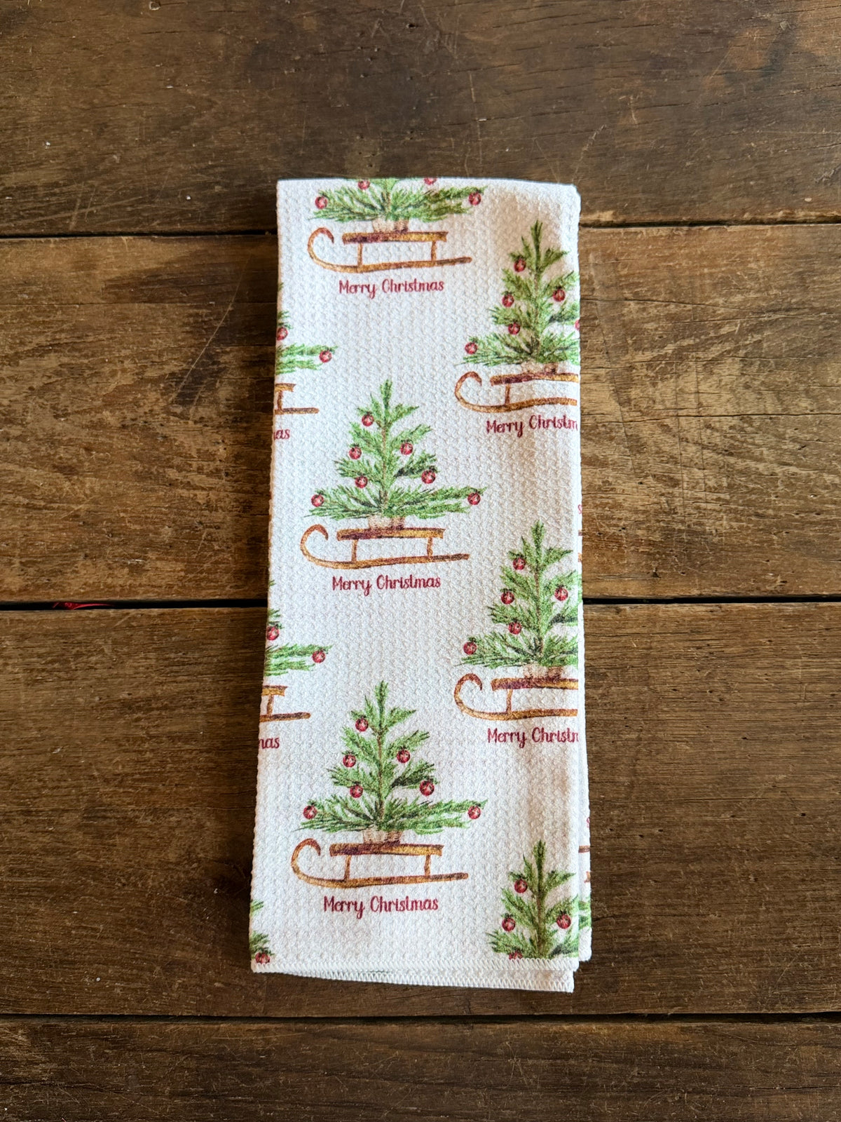 Vintage Merry Christmas - Double Sided - Hand Towel