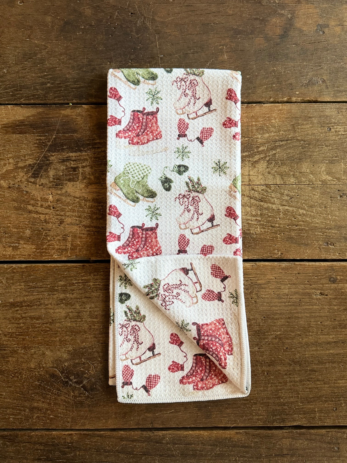 Skates & Snowflakes - Double Sided - Hand Towel