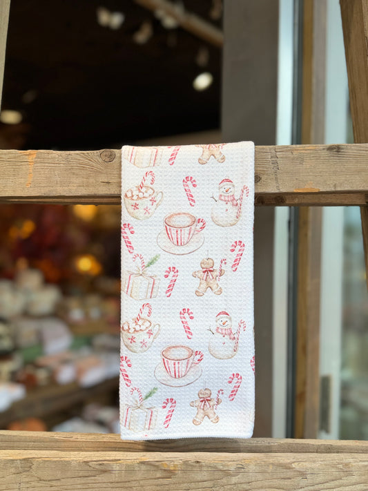 Candy Cane Lane - Double Sided - Hand Towel