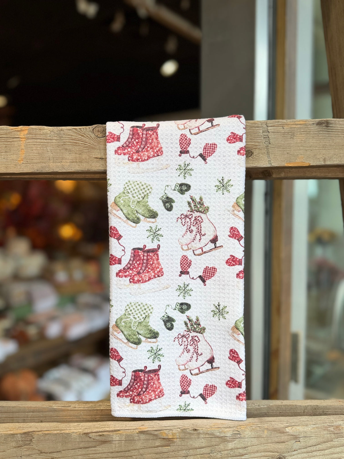 Skates & Snowflakes - Double Sided - Hand Towel