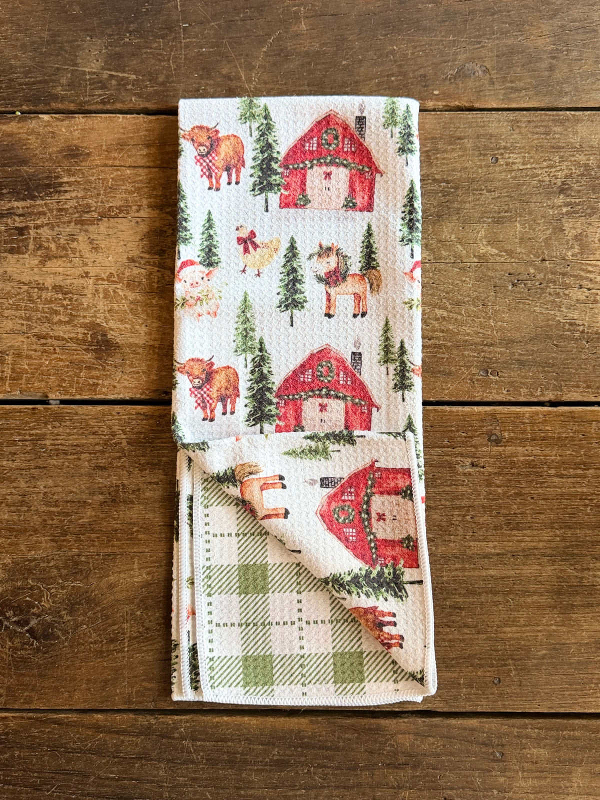 Mable's Christmas Barn - Double Sided - Hand Towel