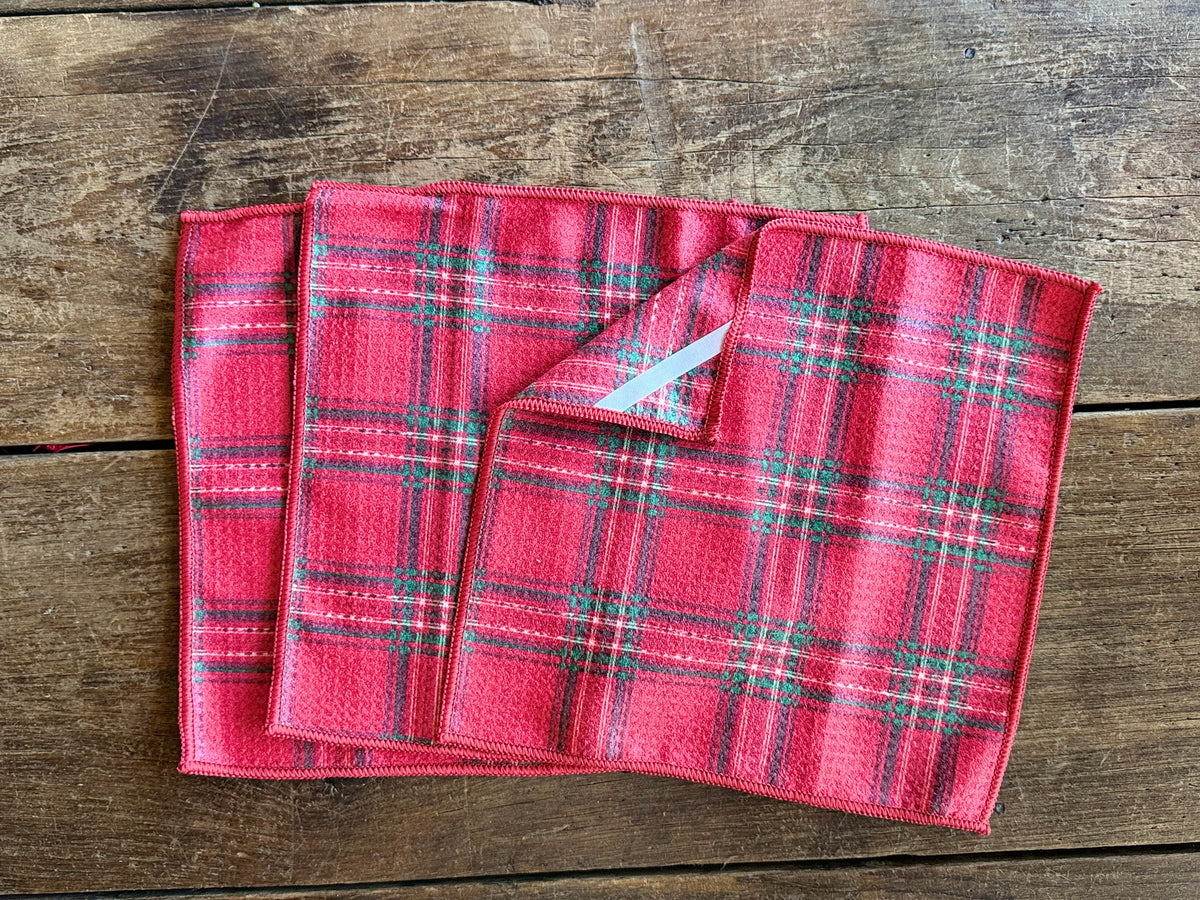 Tidings and Tartan - 2 Sided - Set of 3 Dishcloths