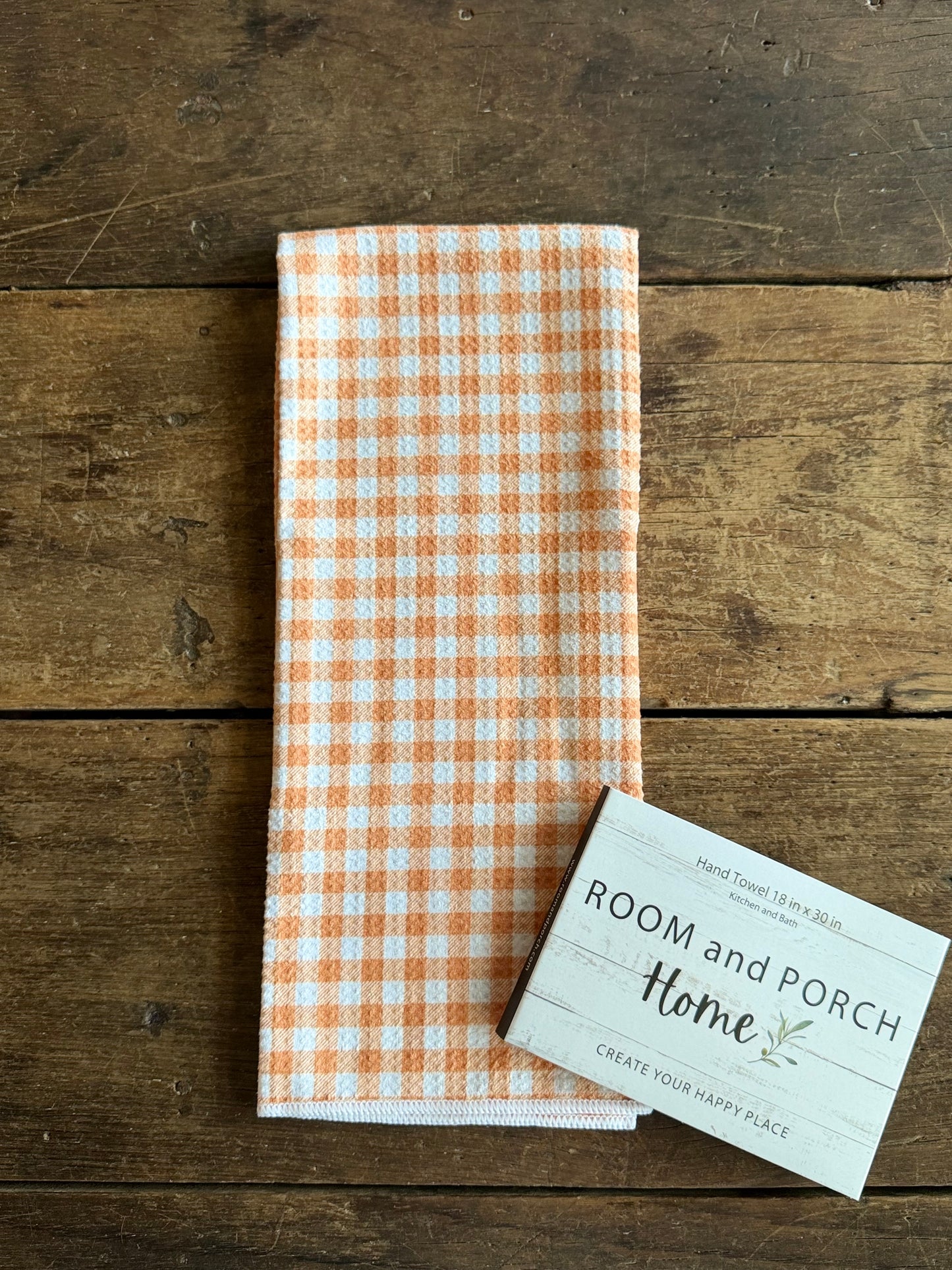 Pumpkin Pie Gingham - Double Sided - Hand Towel