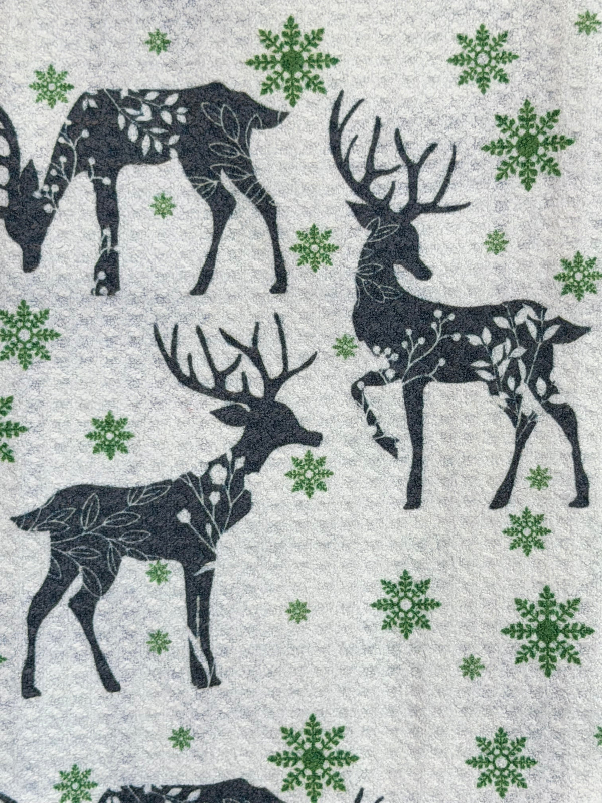 Winter Deer - 2 sided - Set of 3 Dishcloths