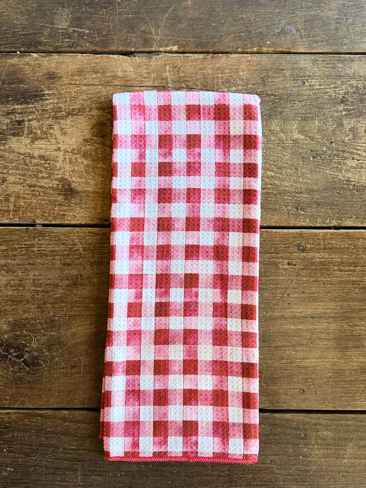 Cranberry Gingham - Double Sided - Hand Towel