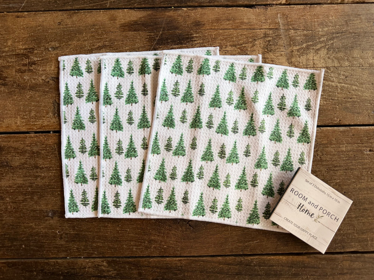 Among The Pines - 2 Sided - Set of 3 Dishcloths