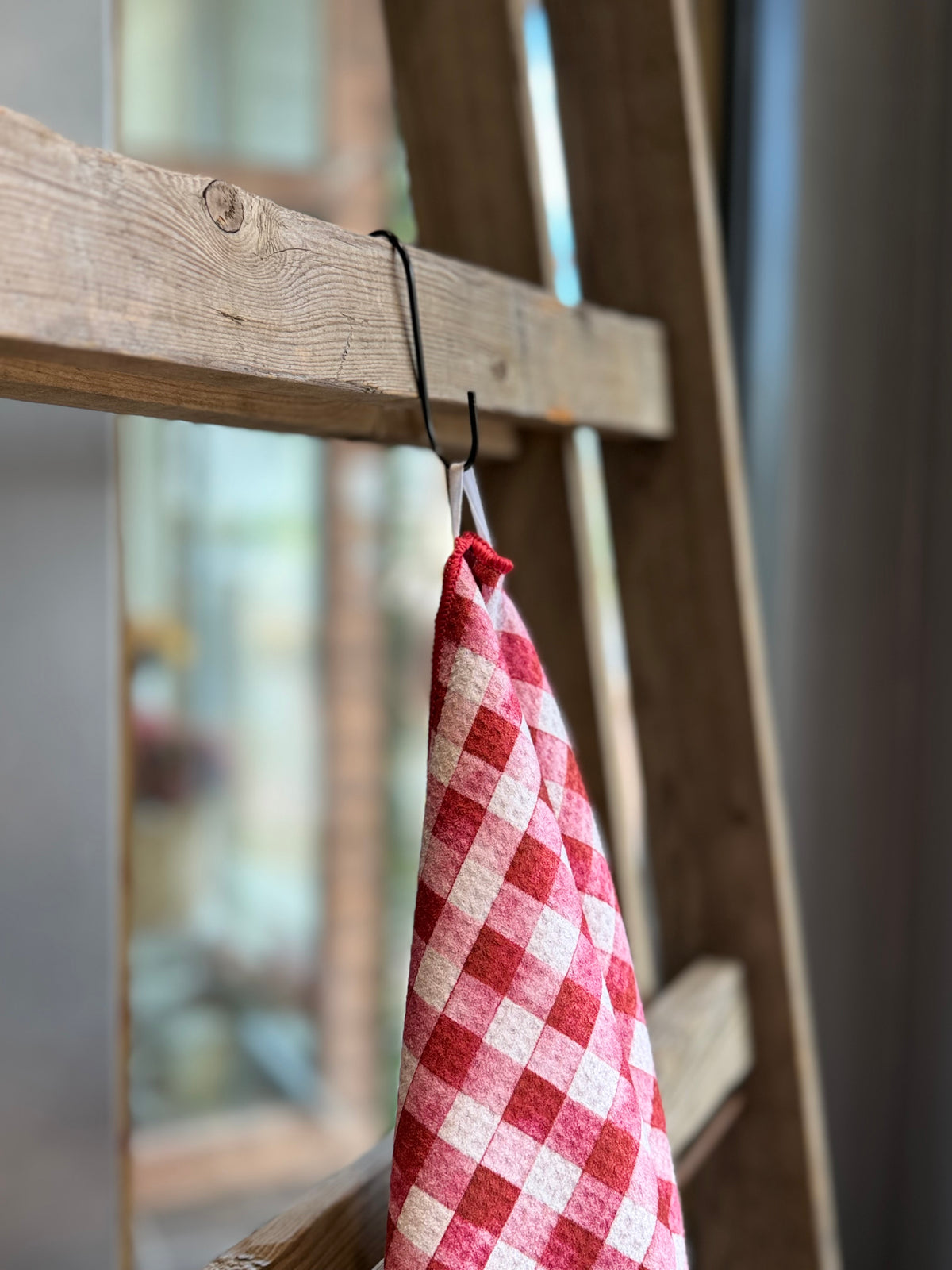 Cranberry Gingham - Double Sided - Hand Towel