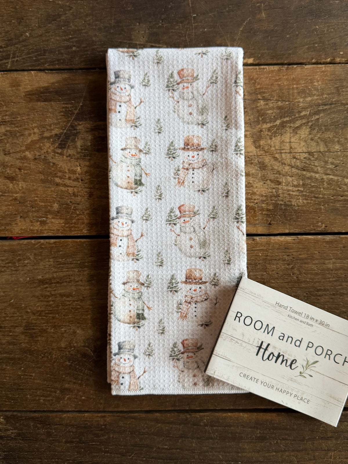 Woodland Snowmen - Double Sided - Hand Towel
