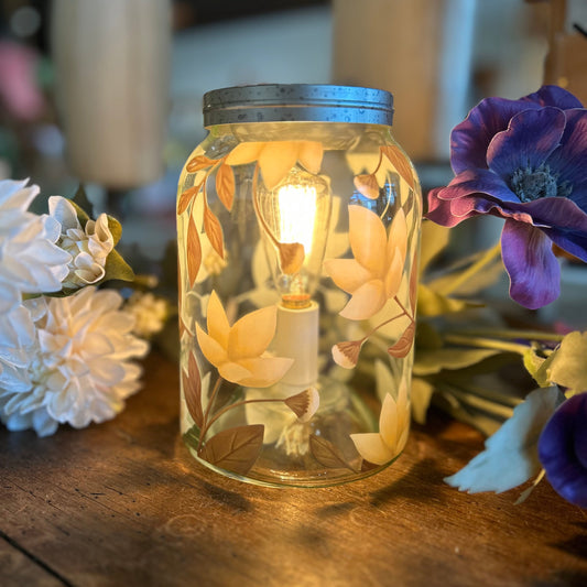 Floral Mason Jar Wax Warmer
