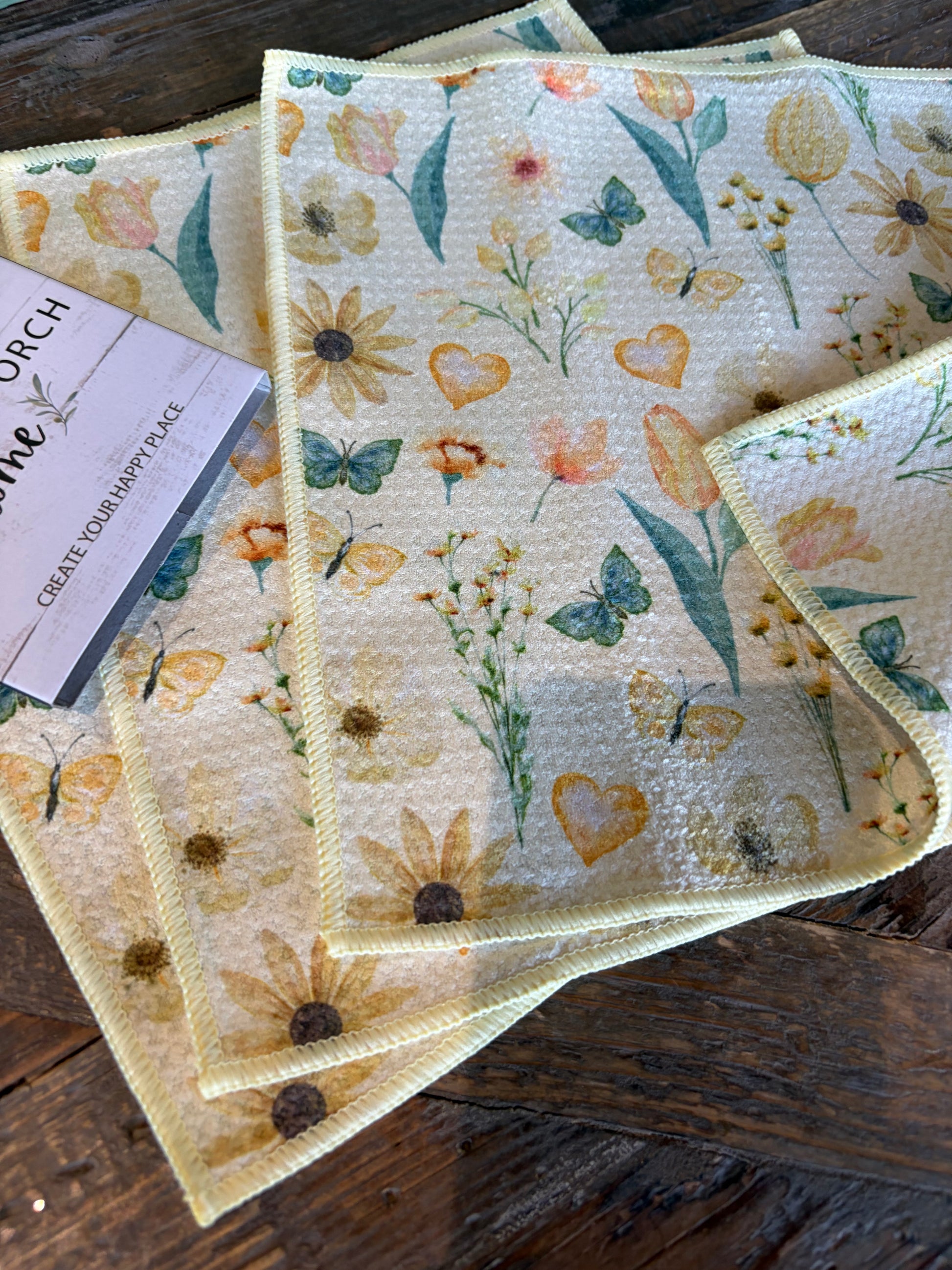 Spring Garden - 2 sided - Set of 3 Dishcloths - Room and Porch 