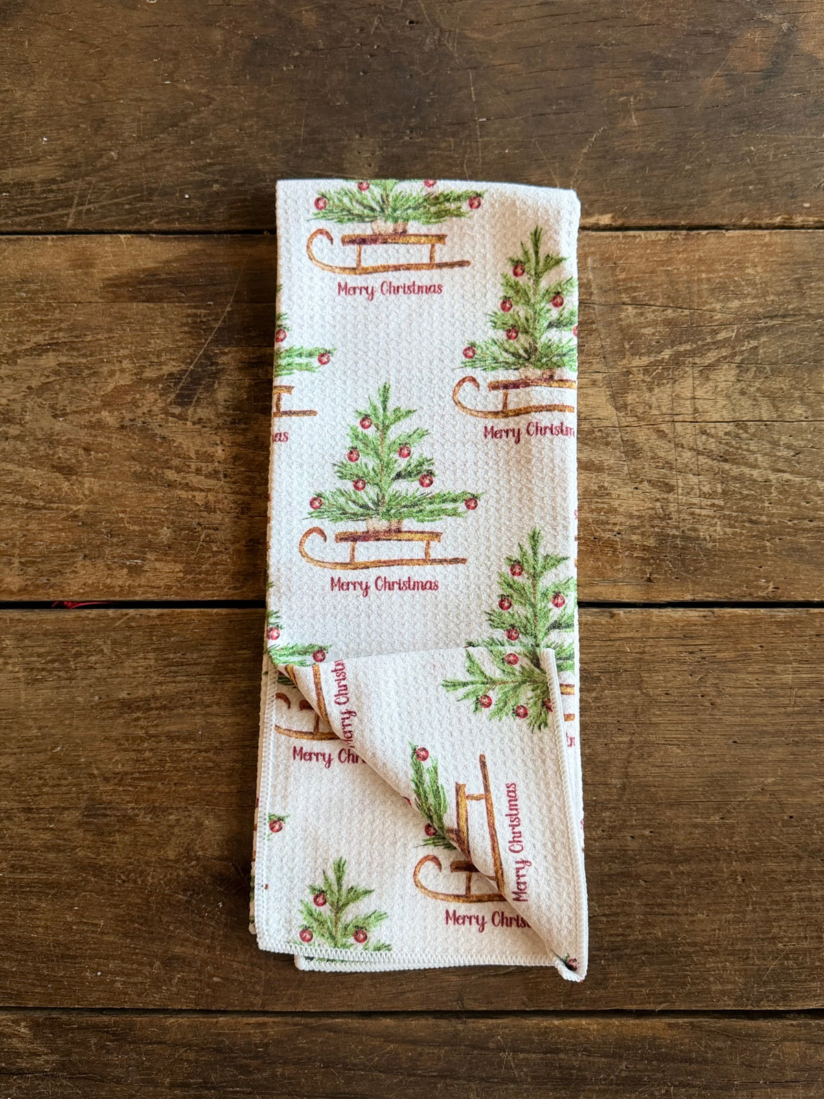 Vintage Merry Christmas - Double Sided - Hand Towel
