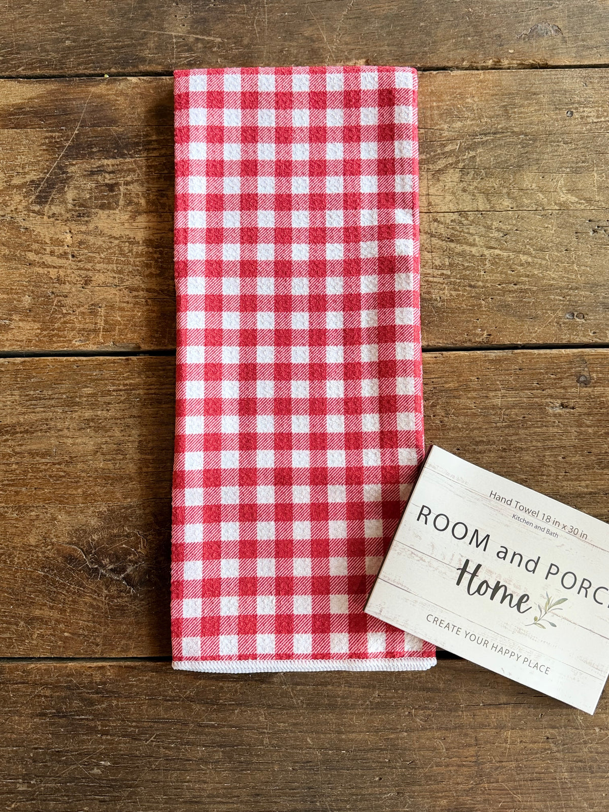 Christmas Red Gingham - Double Sided - Hand Towel - Room and Porch 