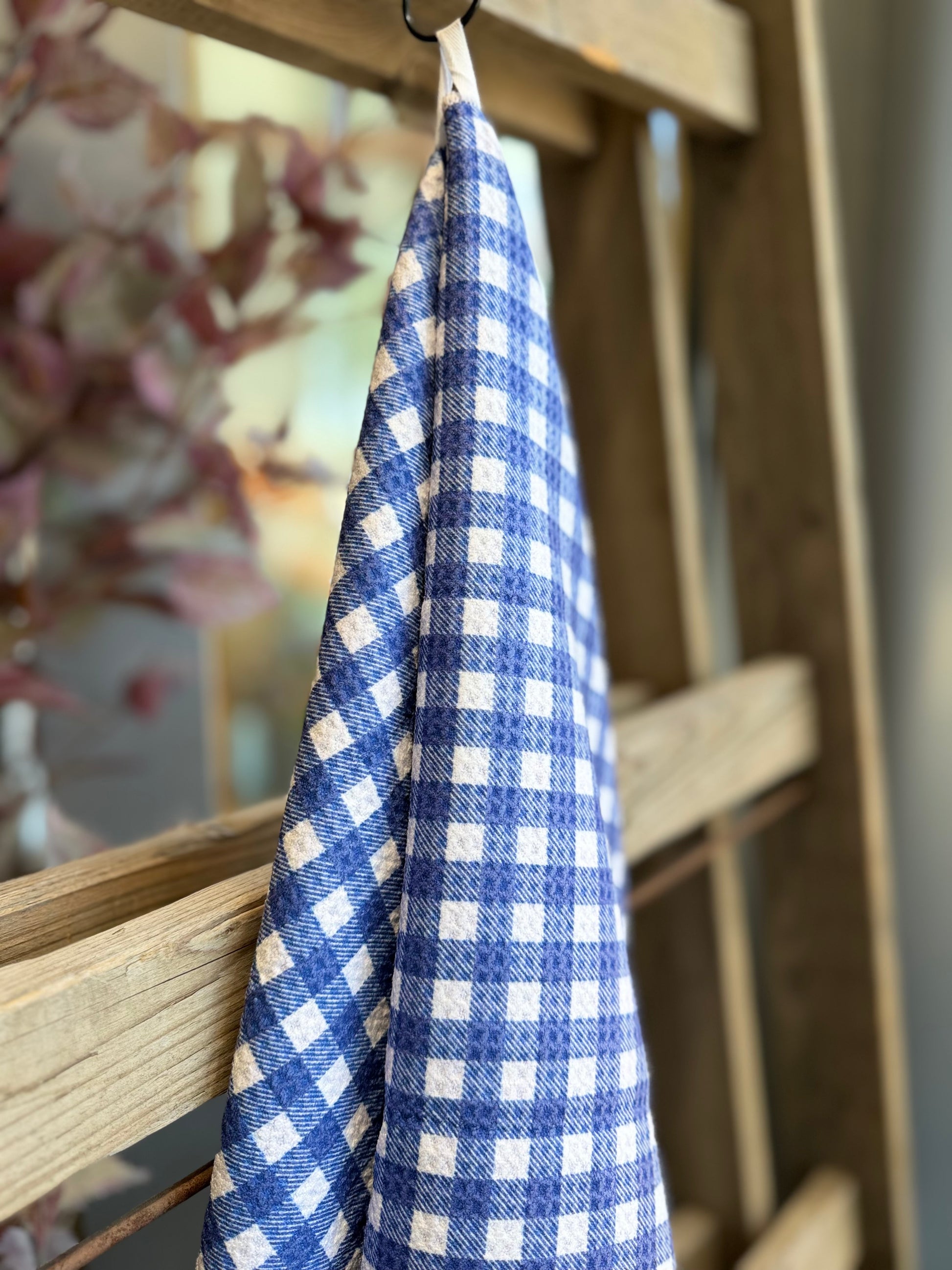 Blueberry Gingham - Double Sided - Hand Towel - Room and Porch 