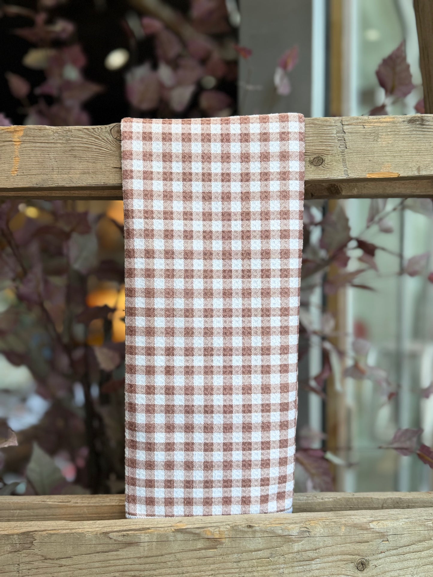 Harvest Truffle Gingham- Double Sided - Hand Towel