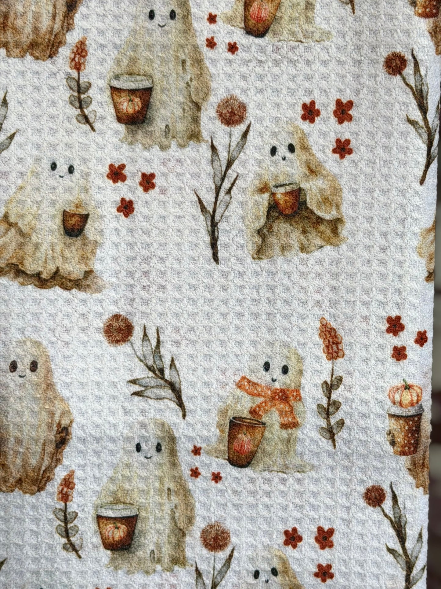 Coffee Ghosts - 2 Sided - Set of 3 Dishcloths