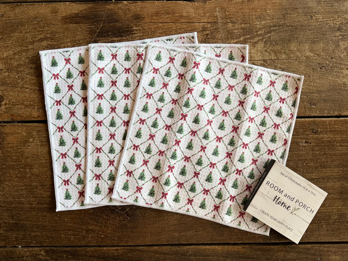 Christmas Traditions - 2 Sided - Set of 3 Dishcloths