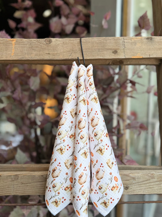 Coffee Ghosts - 2 Sided - Set of 3 Dishcloths - Room and Porch 