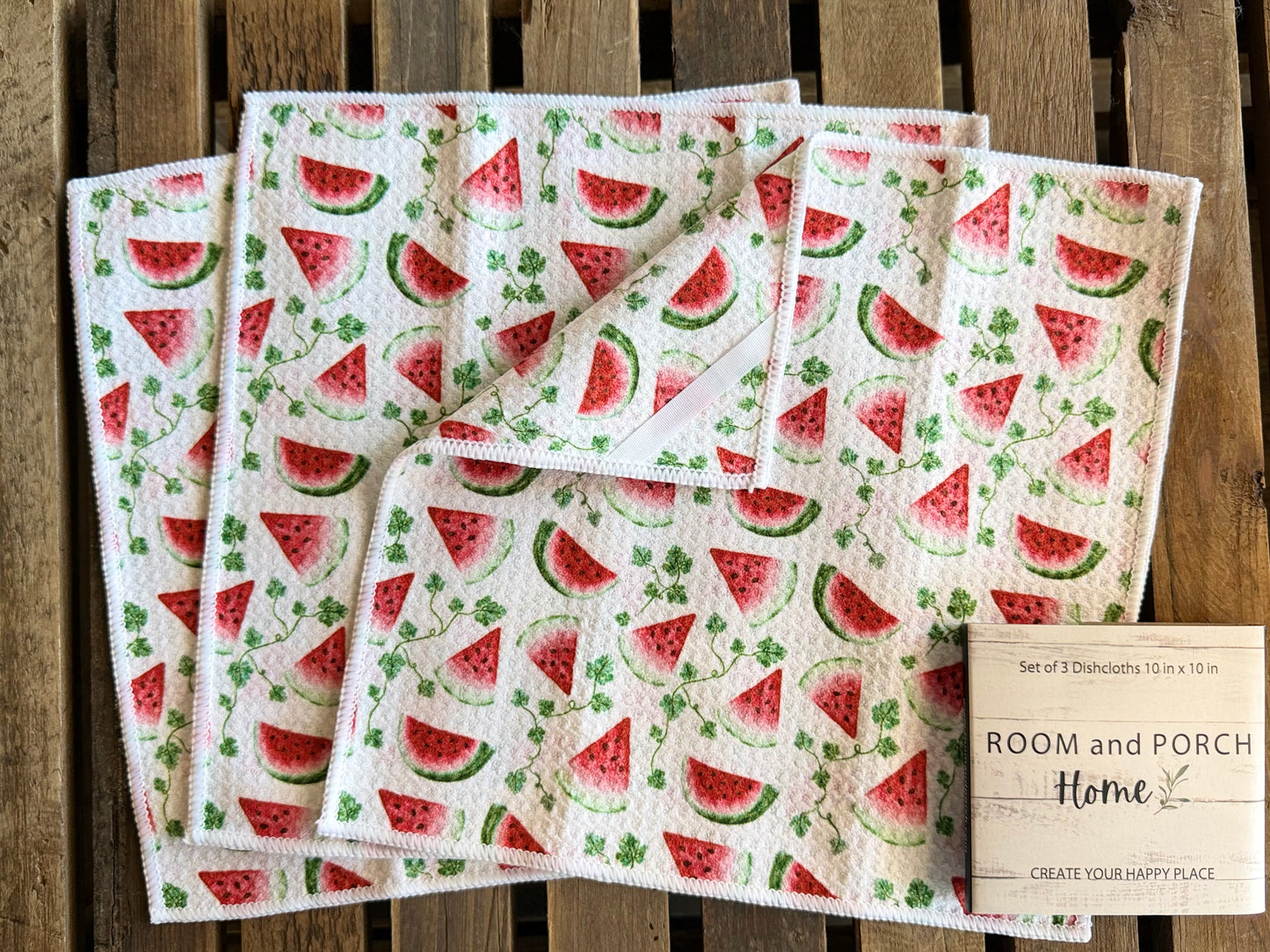 Watermelon Patch - 2 sided - Set of 3 Dishcloths